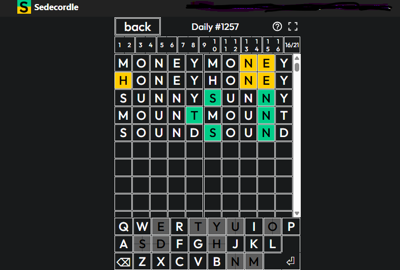 sedecordle game